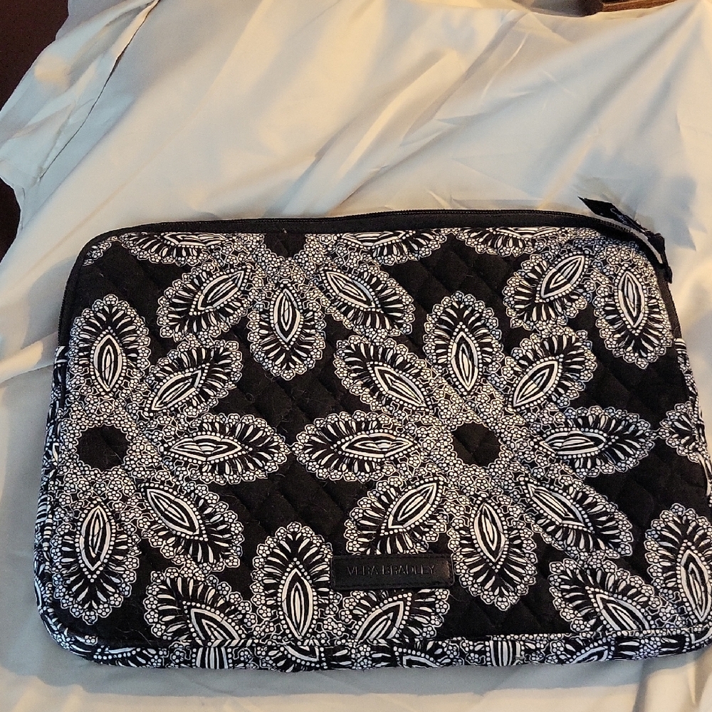 Vera Bradley Black and White Floral Laptop Sleeve